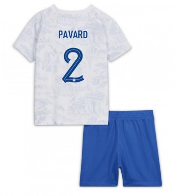 France Benjamin Pavard #2 Replica Away Stadium Kit for Kids World Cup 2022 Short Sleeve (+ pants)